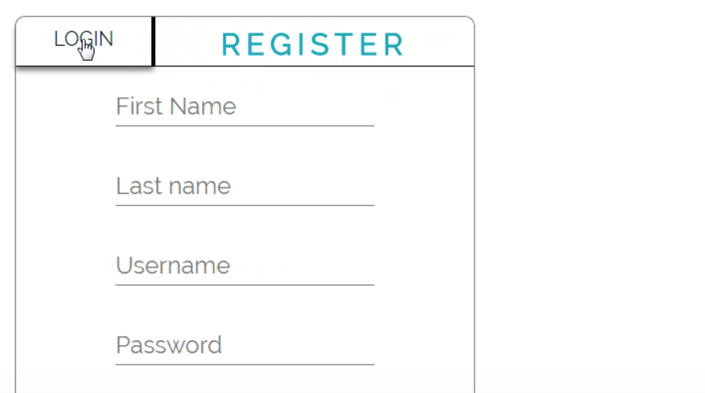 Login und Registrierungsformular