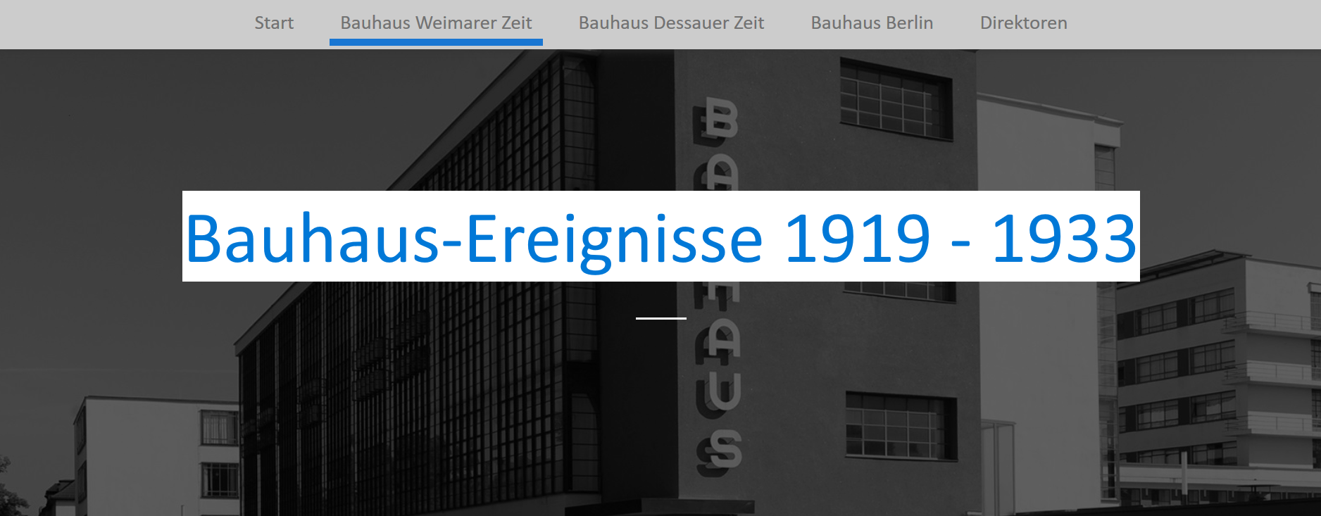 MM-SYS-2: Bauhaus-Ereignisse 1919-1933